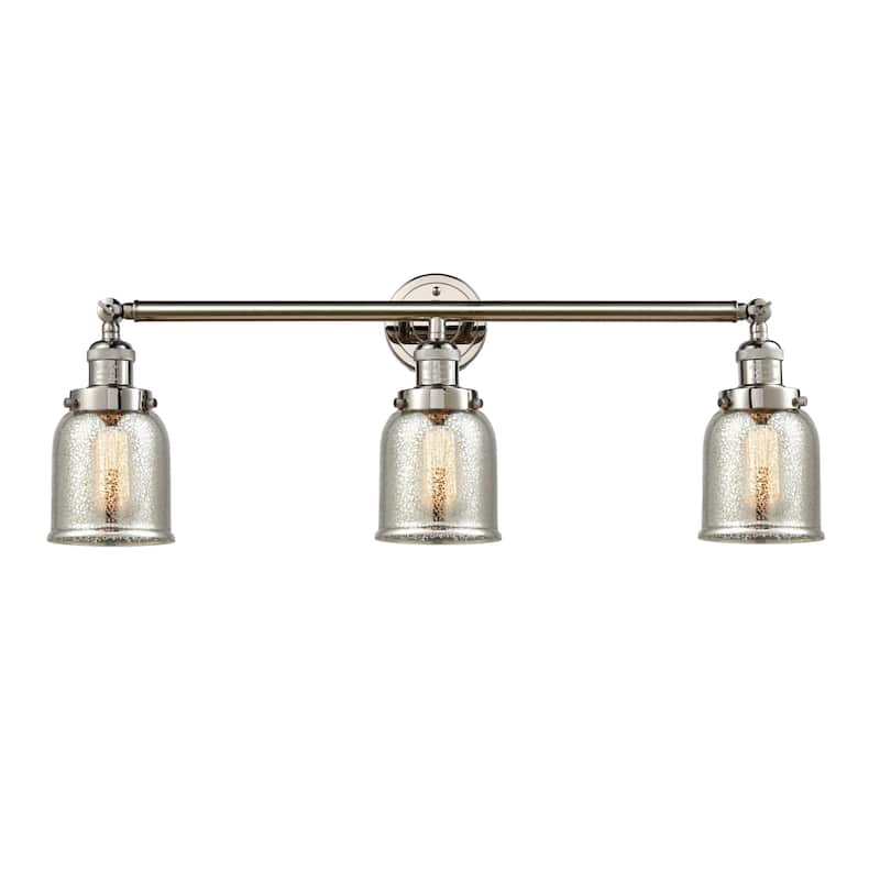 Innovations Lighting Small Bell 3 Light 30" Wide Bathroom Vanity Light - Polished Nickel / Silver Plated Mercury