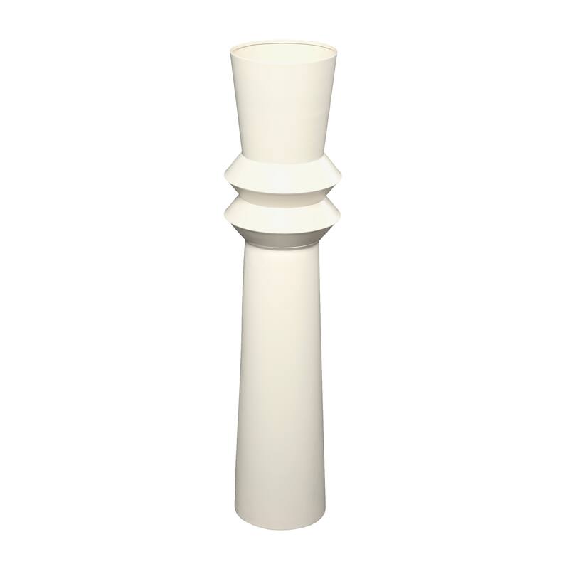The Novogratz Cream Metal Tall Art Deco Fluted Floor Vase