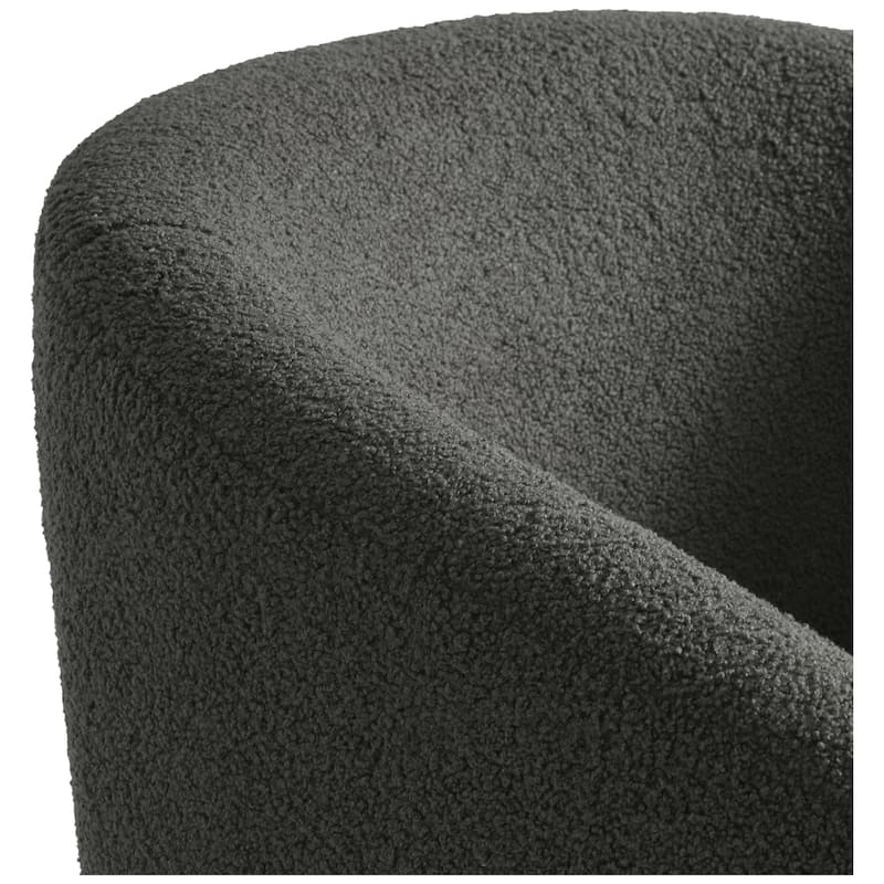 Bayville Sherpa Polyester Upholstered Barrel Chair - Faux Shearling