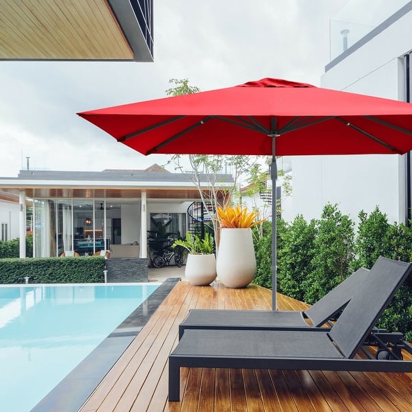 10ft square patio umbrella Kozyard Cantilever  10ft (4 Color Options)  Kozyard LLC or find a spot for shade JEAREY 10-ft Aluminum White Crank