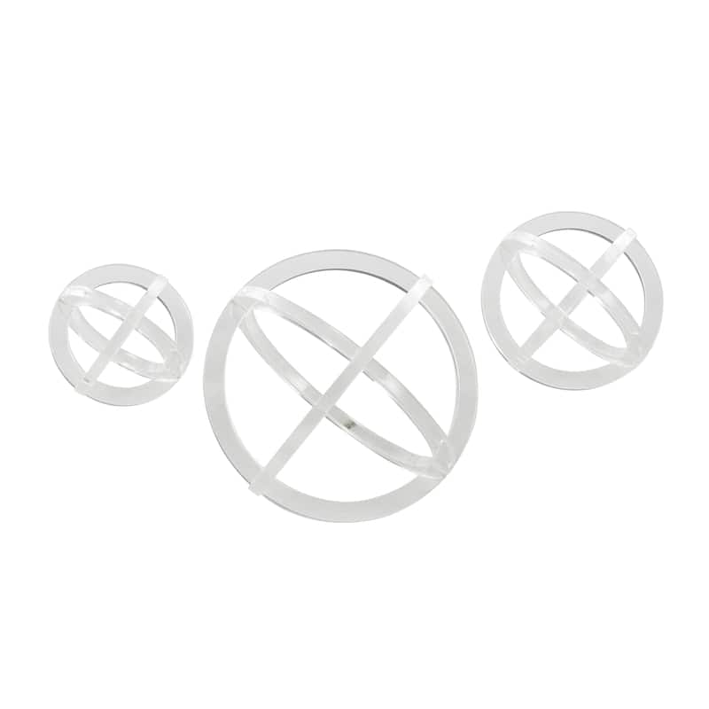 Acrylic Plastic Geometric Delicate Sculpture - Set of 3 Clear - Roche River Decor - 7"W x 8"L x 7"H