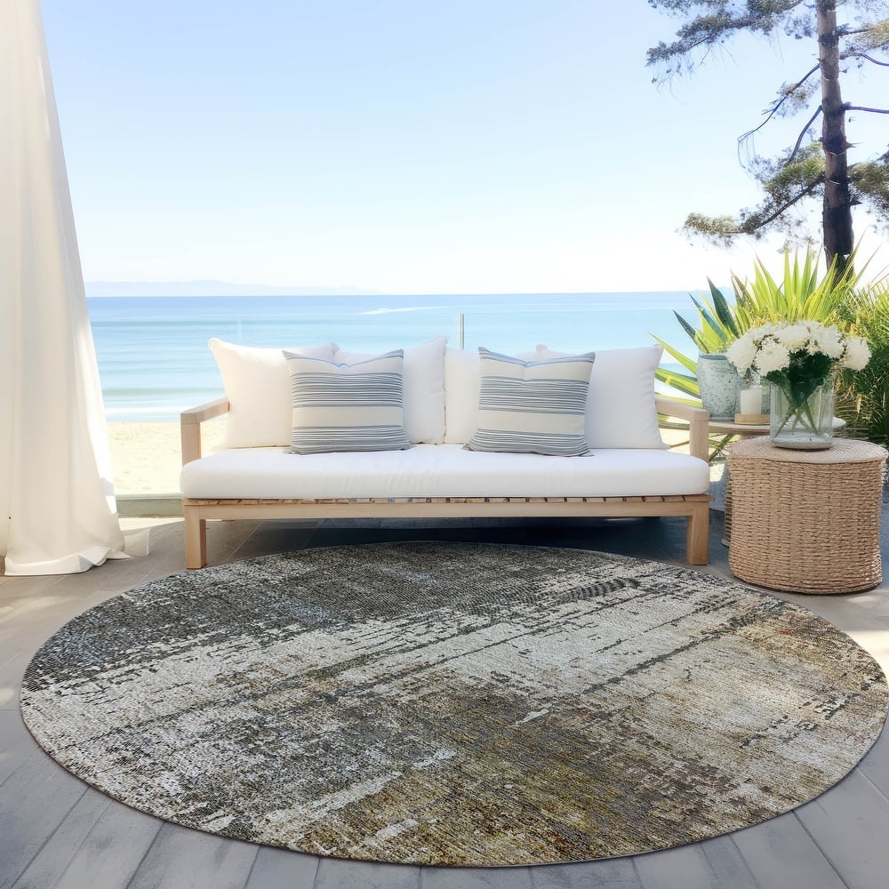 Machine Washable Indoor/ Outdoor Chantille Abstract Ombre Rug