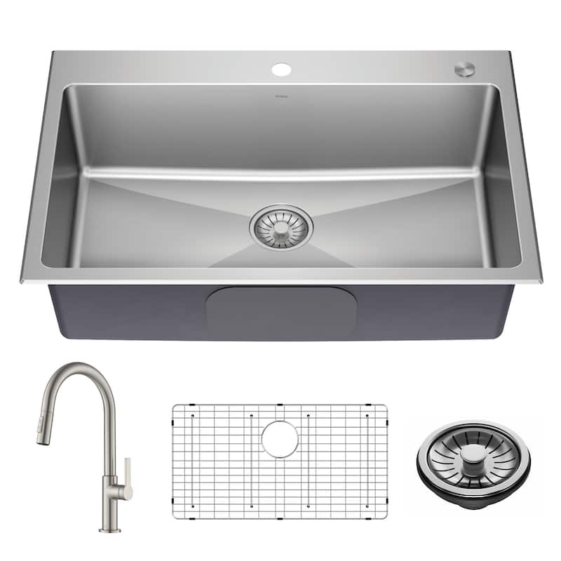 Kraus KCL-1706 Standart Pro 33" Undermount Single Basin Stainless - Satin