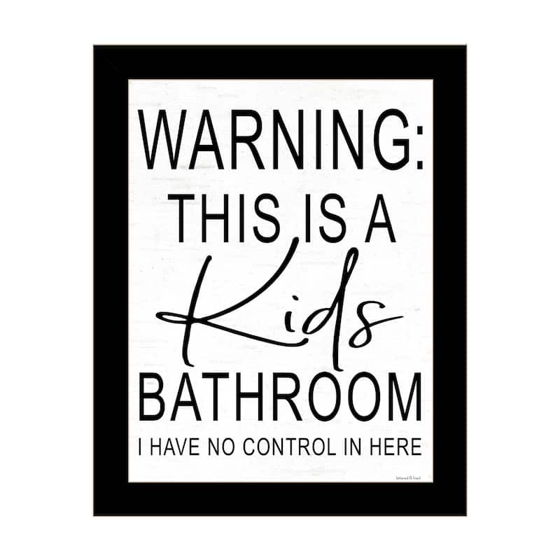 TrendyDecor4U Contemporary "Kid's Bathroom" Framed Print Wall Art - Black