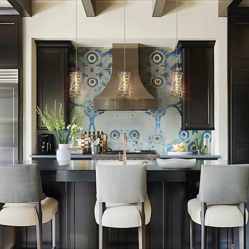 Modern Glam 1-Light Gold LED Crystal Pendant Lights Irregular Cylinder Kitchen Island Lights for Dining Room
