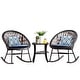 preview thumbnail 27 of 30, OVIOS 3-piece Patio Rocking Chair Bistro Set with Glass Coffee Table
