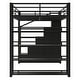 preview thumbnail 12 of 11, Full Size Metal Loft Bed with Bulit-in Wardrobe and Storage Shelves, Stairway Loft Bedframe with Cabinets and Steps