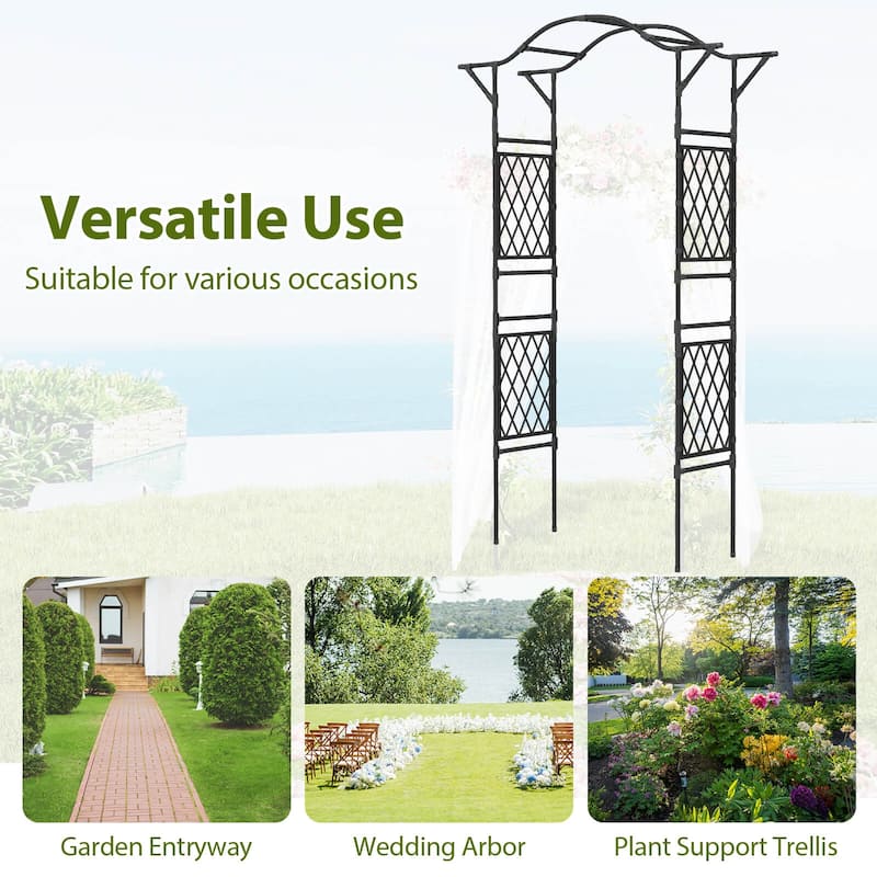 Costway 83” Garden Arch Trellis for Climbing Plants with Upgraded - See Details