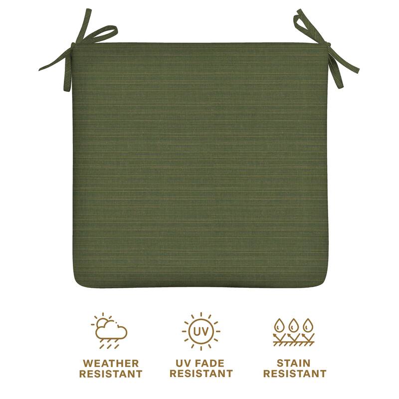 Outdoor Universal Seat Cushion (2-Pack) - 18" wide x 17.5" deep x 2.5" thick