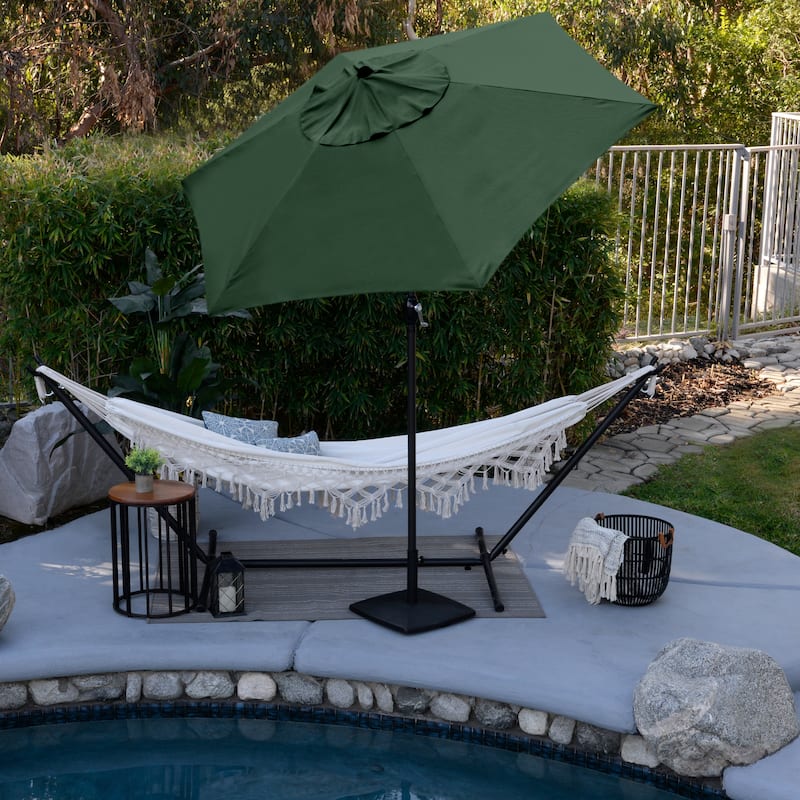 Astella 9' Crank Open Push Button Tilt Outdoor Patio Umbrella