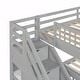 preview thumbnail 42 of 44, Twin over Full L-Shaped Bunk Bed with Ladder, Staircase, and 3 Drawers