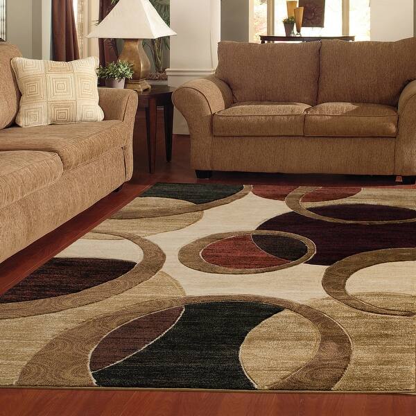Shop Orelsi Beige Brown Polyester Area Rug On Sale Overstock 28487433