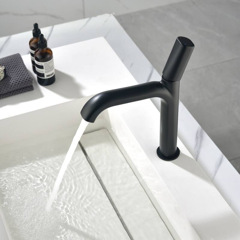 11 in.H Modern Matte Black/ Brushed Gold Single Handle Bathroom Faucet includes Hardware