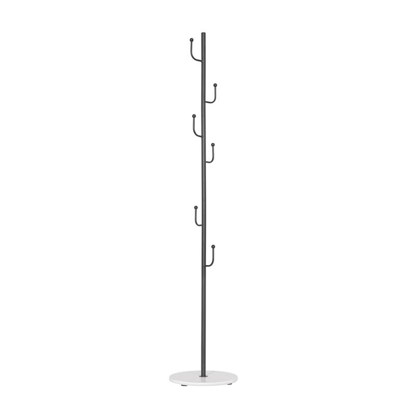 Maypex 64.5 in.Freestanding Metal Coat Rack with Round Quartz Stone Base