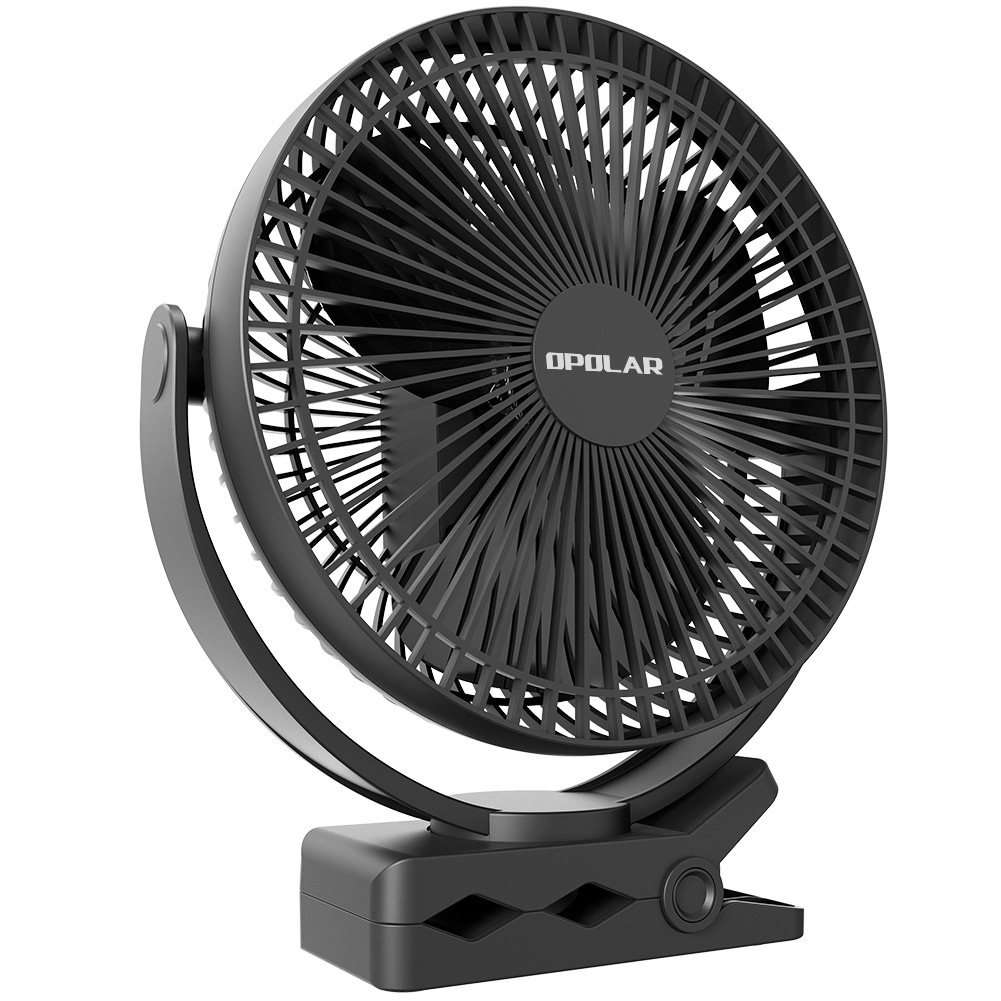 OPOLAR Battery Operated Rechargeable Desk Fan for Home Black 
