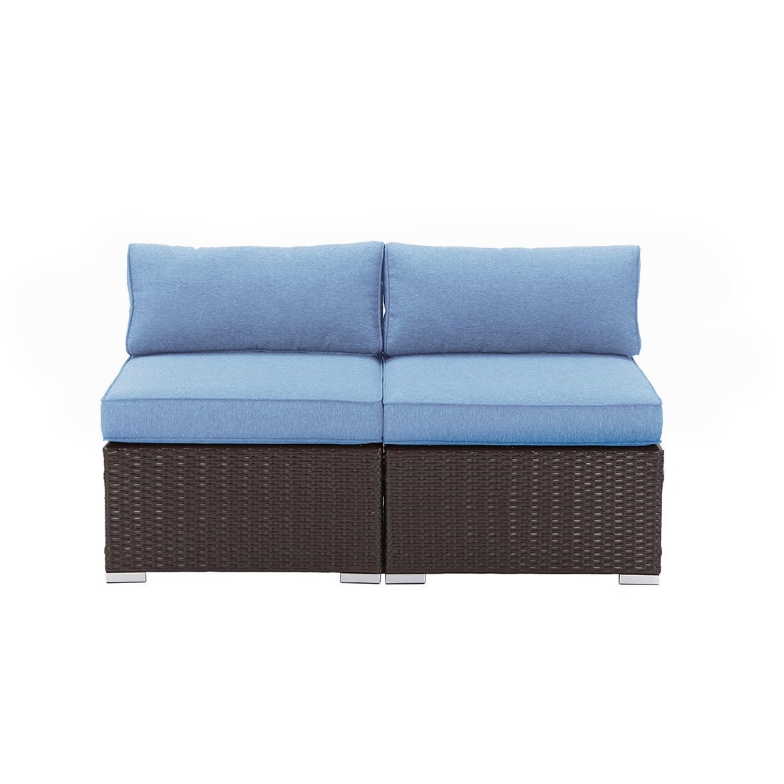 Cozy 2-Piece Outdoor Sectional Armless Chair Set for Patio-image