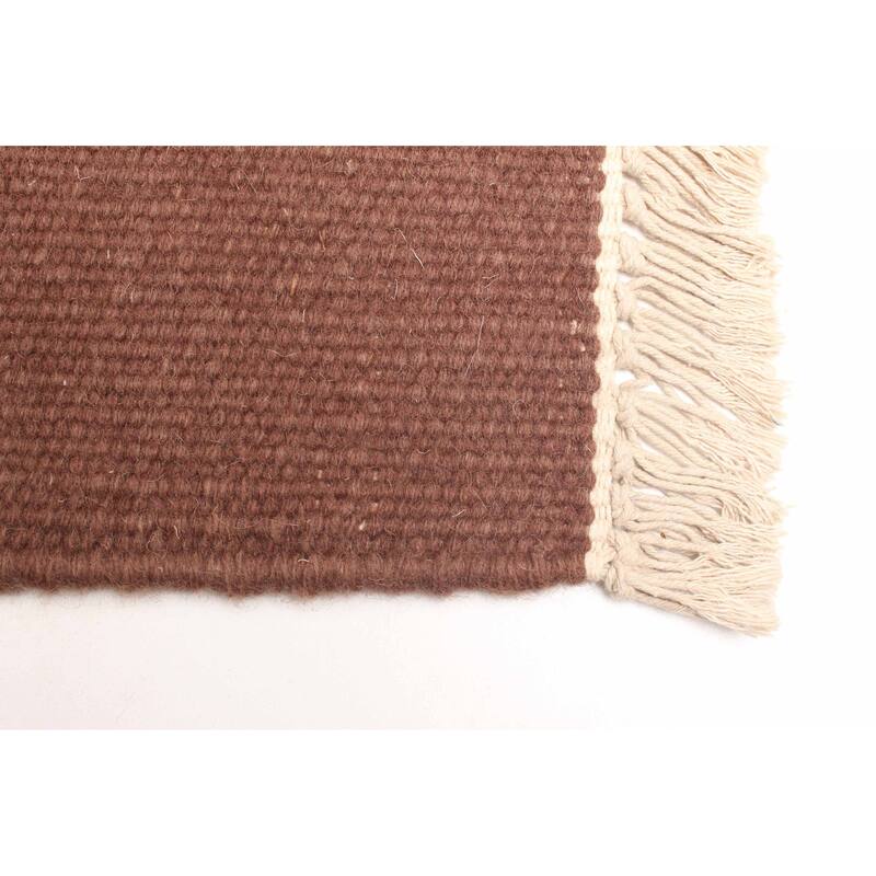 ECARPETGALLERY Flat-Weave Ankara FW Cream Wool Kilim - 3'11 x 5'10