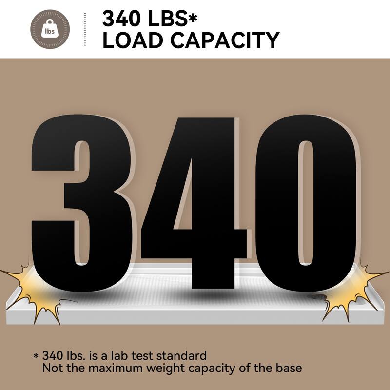 HOROW 60 x 30 Inch Alcove Shower Pan Base in High Gloss White with Wide Threshold Design - Right Drain Location