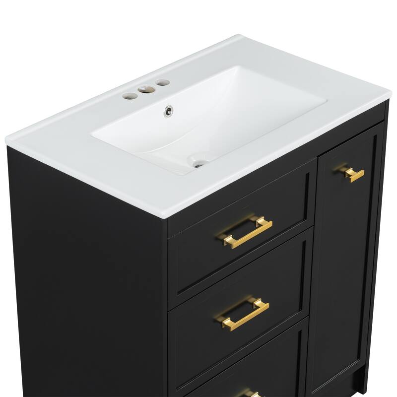 30" Bathroom Vanity Set with Three Drawers