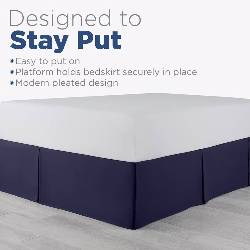 Martex 100% Microfiber Inverted Pleat Bed Skirt 15 Inch Hotel Quality