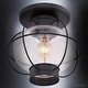 preview thumbnail 5 of 6, Luxury Nautical Outdoor Ceiling Light, 10.5"H x 11.5"W, with Art Deco Style, Cage Design, Black Silk Finish