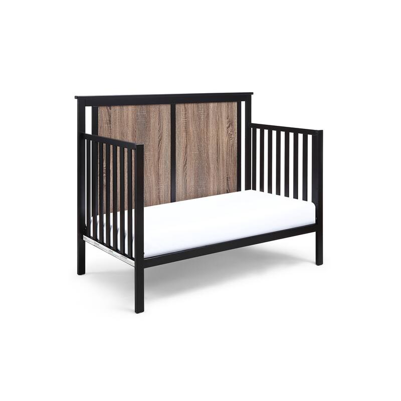 Connelly 4-in-1 Convertible Crib Black/Vintage Walnut - Black Brown