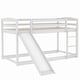 preview thumbnail 10 of 32, Stylish & Simple Multifunctional Design Twin over Twin Rugged Wooden Frame Bunk Bed with Convertible Slide and Ladder, White