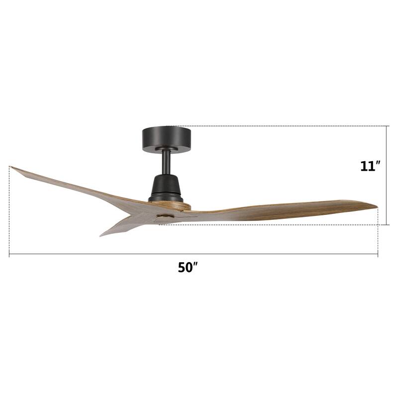Modern 50" Smart Ceiling Fan with Remote Control 3 Blades and 6 Speeds