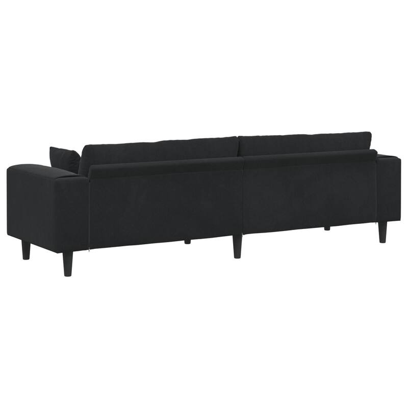 vidaXL Velvet Sofa with Cushion with Pillow Black/Dark Grey 208 cm Velvet
