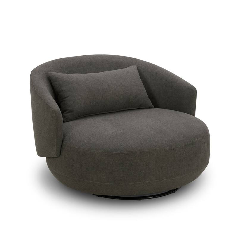 Haley Upholstered Swivel Cuddler Chair - Width 47" x Depth 44" x Height 31"