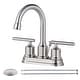 preview thumbnail 1 of 21, WOWOW 4 in. Centerset Double Handle Bathroom Faucet with Drain Kit Included