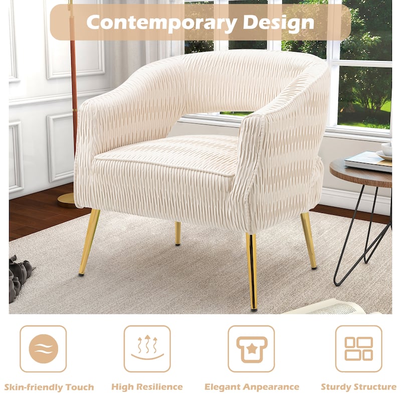 Contemporary Upholstered Ruffle Accent Chair