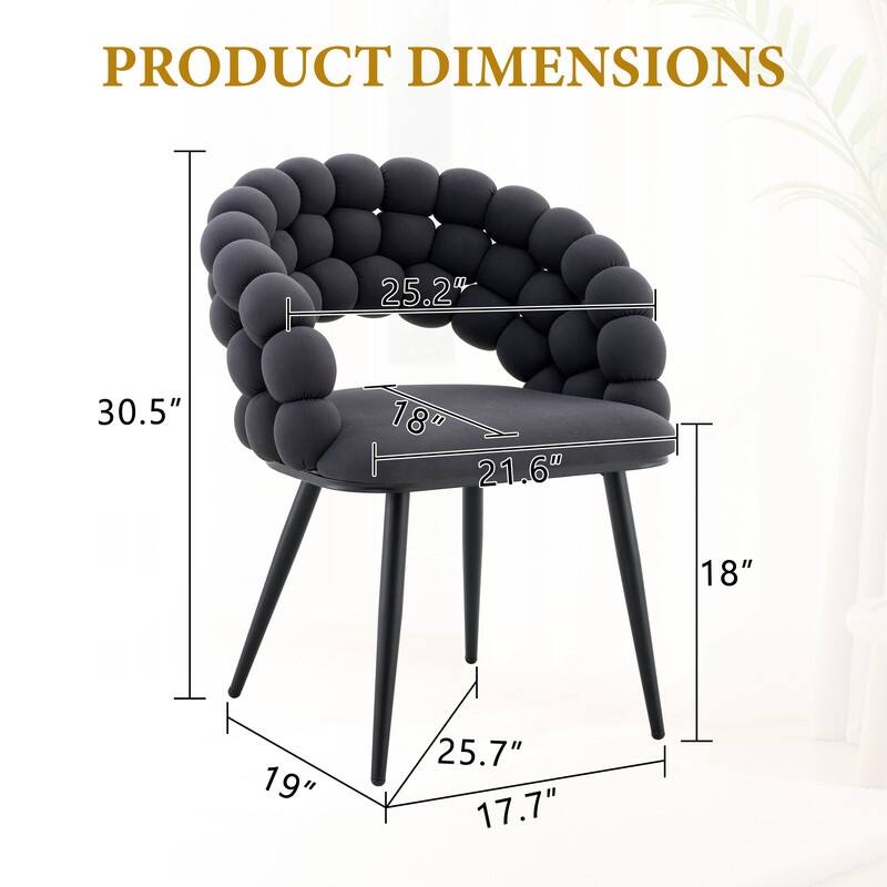 Set of 2 Velvet Bubble Link Chairs - Modern Sculptural Seating for Dining & Living Rooms