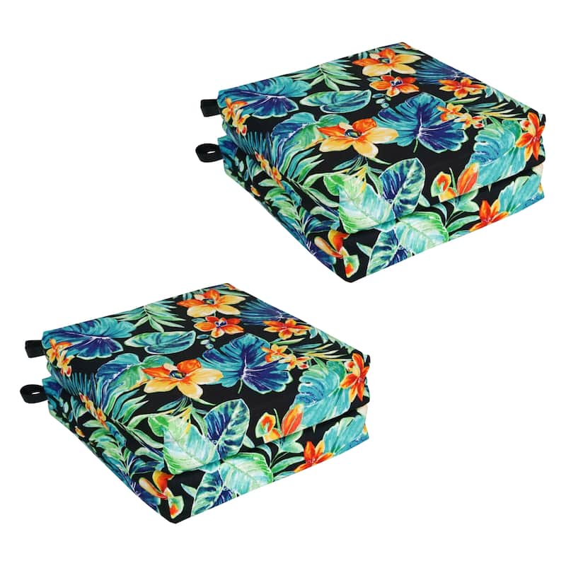 16-inch Indoor/Outdoor Chair Cushions (Set of 4) - 16 x 16 - Beachcrest Caviar