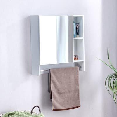 Wall Mounted,Medicine Cabinet,Over The Toilet Storage Cabinet with Shelves and Towel Rack