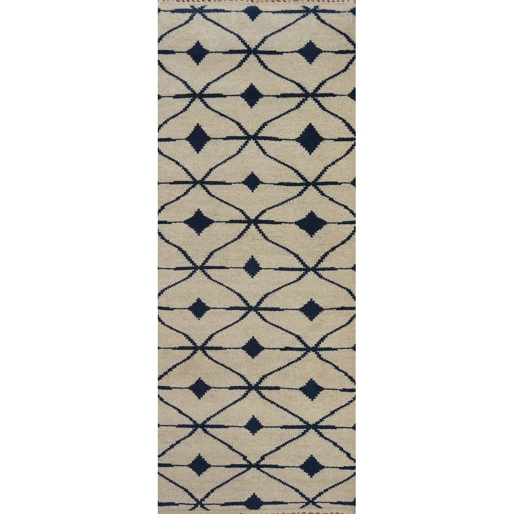 Handmade Wool Gabbeh Modern Runner Rug 3x8 - 8' 0'' X 2' 7''