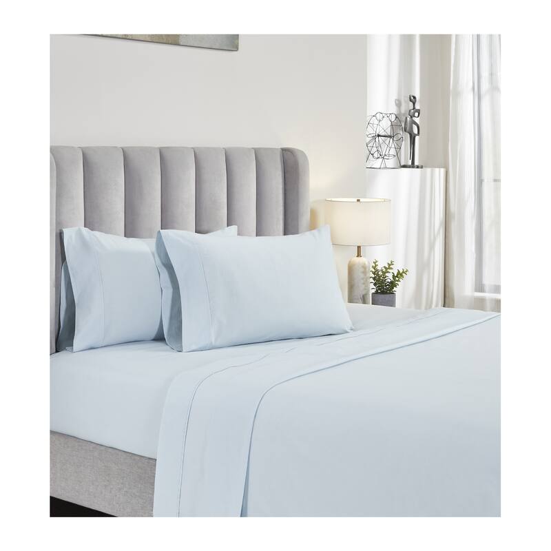 Modern Threads 200 Thread Count 100% Organic cotton 4-Piece sheet Set - Light Blue - Full