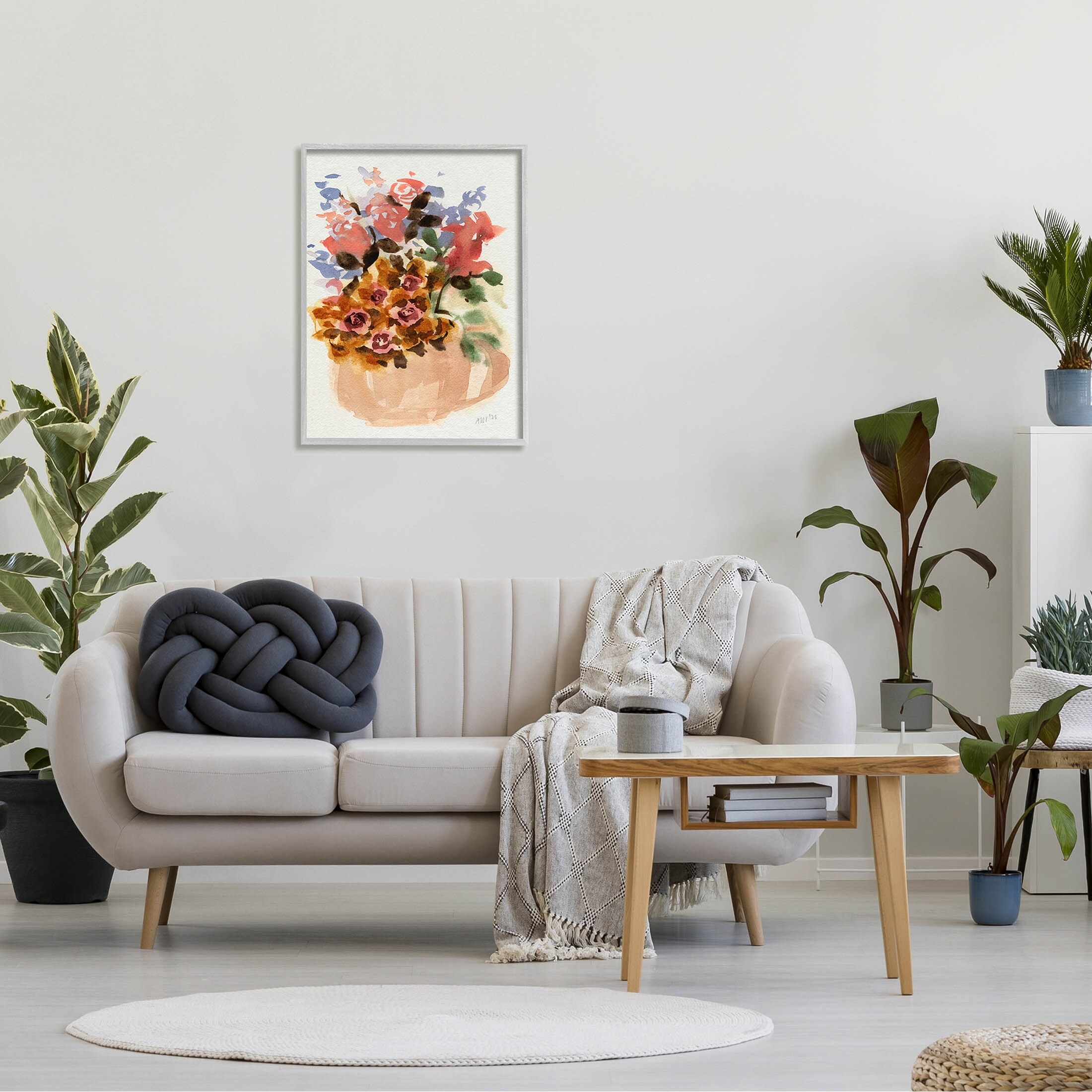 「高評価！」注目のレビュ Abstract Stupell Flower Art Giclee Framed Shapes Bouquet コレクション