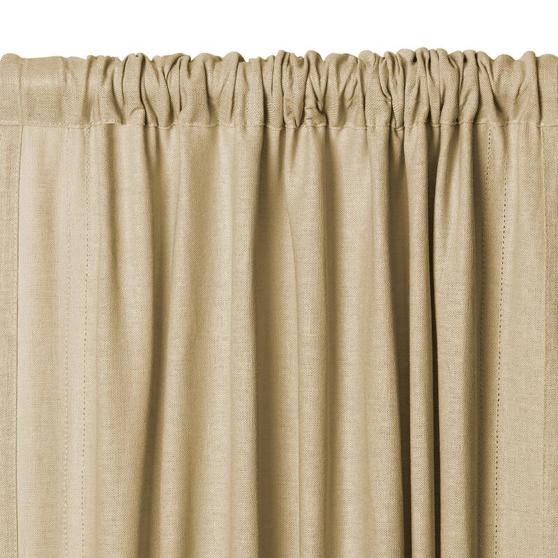 Elrene Cameron Linen Kitchen Curtain Window Valance - 60" w x 15" l - 60" w x 15" l
