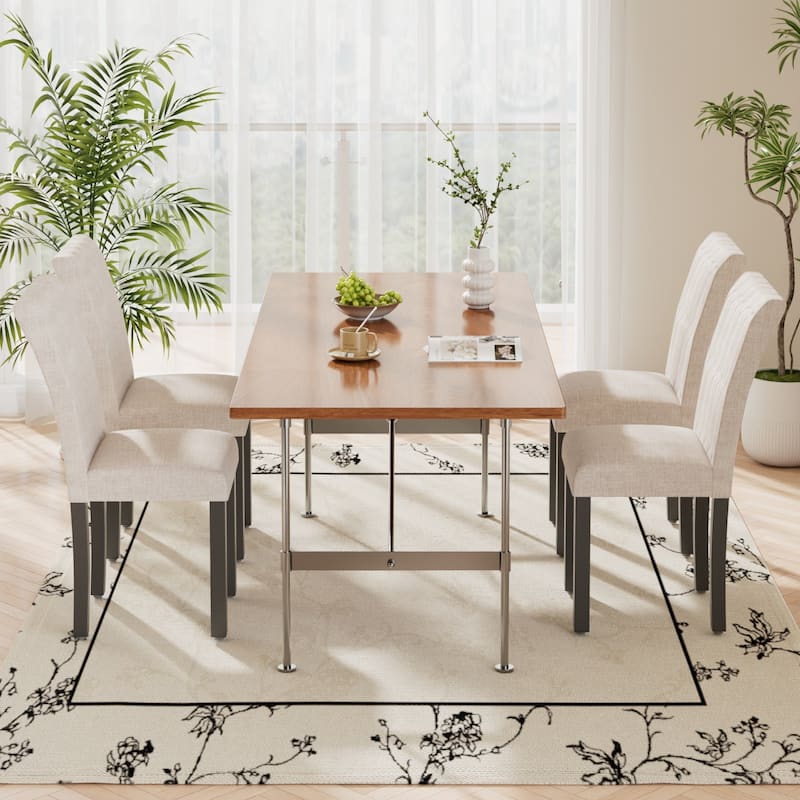 Javlergo Dining Chairs Set of 2/4/6 Upholstered Chairs with Solid Back for Kitchen Restaurant and Living Room