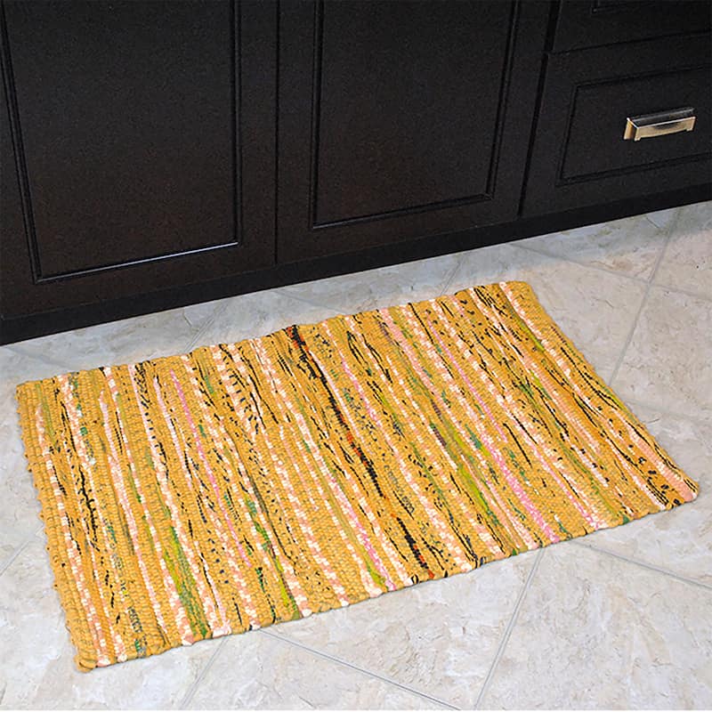 DII Recycled Fabric Striped Handmade Rag Rug