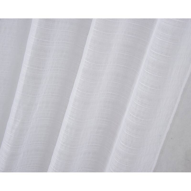 Erica Striped Doily Single Grommet Curtain Panel - (1x) 54 x 90 in. - (1x) 54 x 90 in.