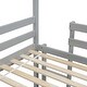 preview thumbnail 7 of 26, Roof Frame Shaped Bunk Bed for Kids with Storage Cells and Stairs