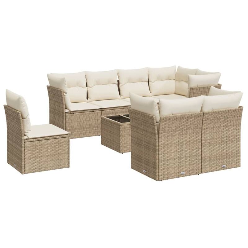 vidaXL Garden Sofa Set Beige, Cream White - 21.7 x 21.7 x 14.6