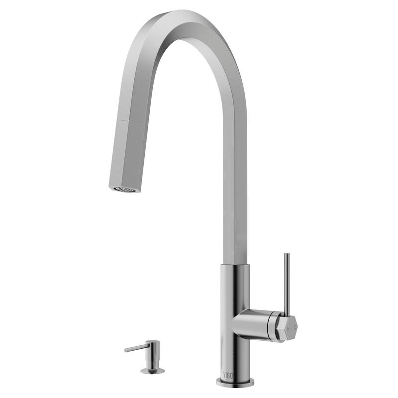 VIGO Hart Hexad 18" H Single Handle Pull-Down Kitchen Faucet