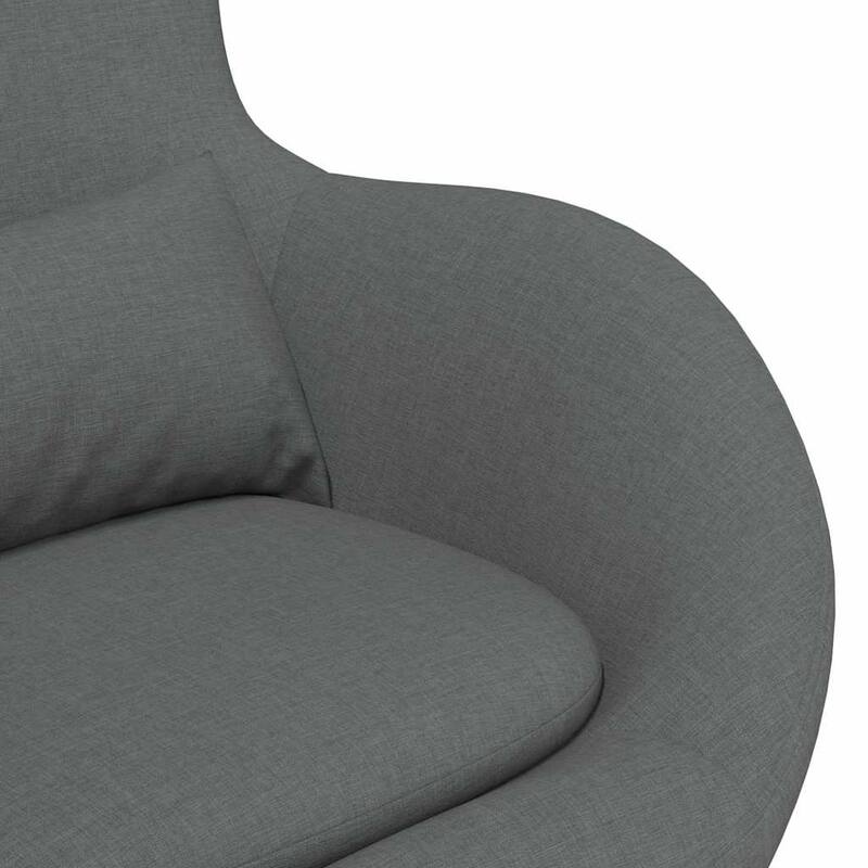 vidaXL Egg Chair Black/Dark Grey Fabric - 24.8 x 28.7 x 35.4