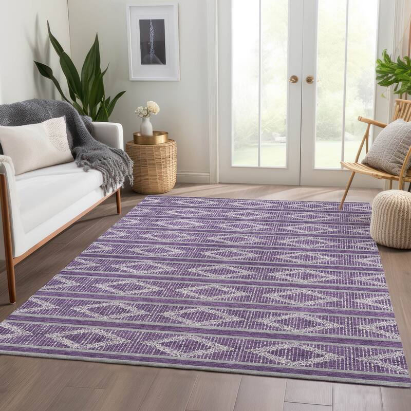 Premium Washable Super Soft Geo Diamonds Mayfield Rug