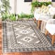 SAFAVIEH Veranda Eyvor Indoor/ Outdoor Waterproof Patio Backyard Rug - 5'3" x 7'7" - Ivory/Charcoal