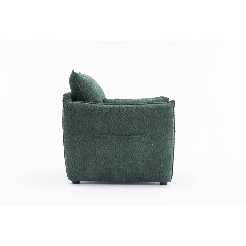 Chenille Sharp-Angle Accent Chairs with Steel Frame and Tool-Free Assembly