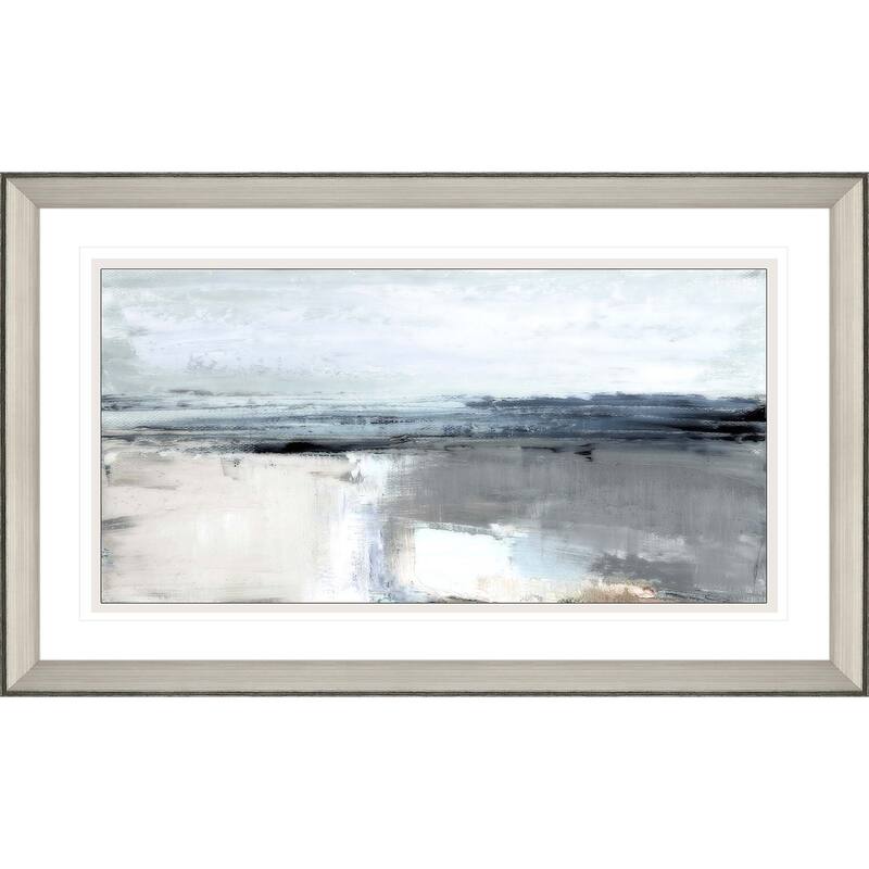 Moody Coast II Framed Art Giclee Under Glass - Blue - 32 X 52 X 2